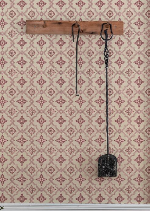 Classic Wallpaper Wallpaper Lavinia wine red Room View