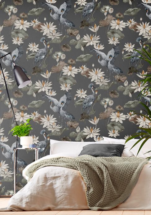 Brown Wallpaper Wallpaper Kimora dark grey Room View