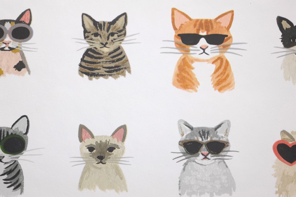 Tapeten Selbstklebende Tapete Cool Cats Weiss Detailansicht