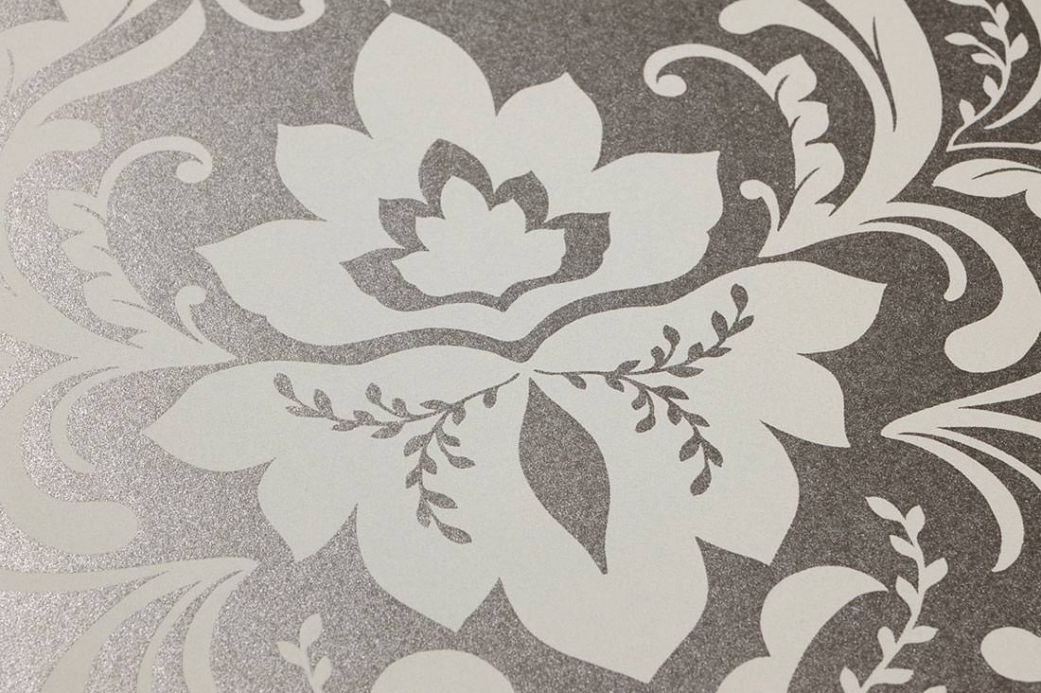 Archiv Wallpaper Sennin grey aluminium Detail View