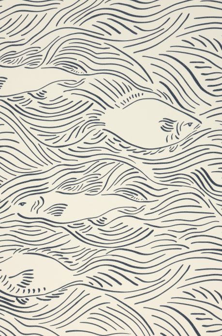 Maritime Wallpaper Wallpaper Stream anthracite A4 Detail