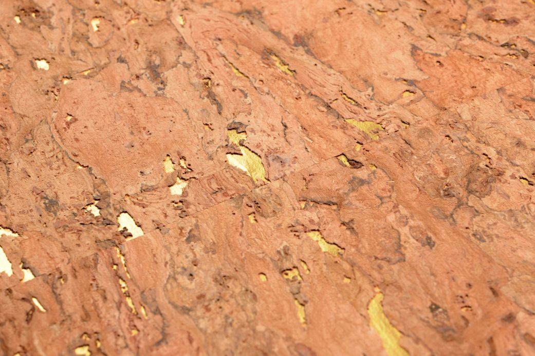 Styles Wallpaper Cork on Roll 05 ochre brown Detail View