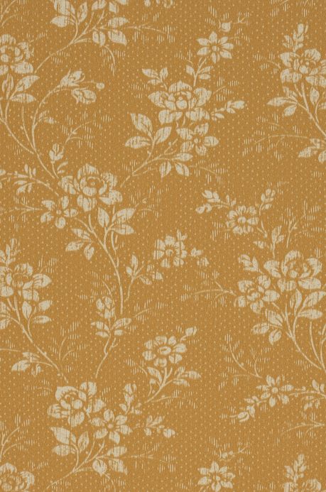 Floral Wallpaper Wallpaper Patricia ochre A4 Detail