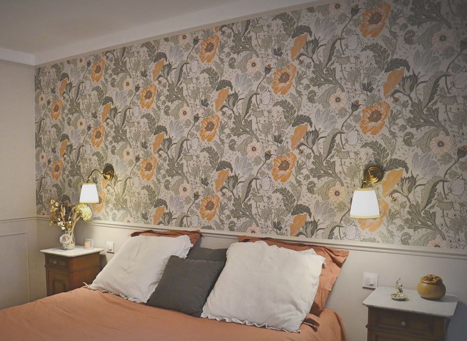 Gastronomy Wallpaper Wallpaper Soria light moss grey Room View