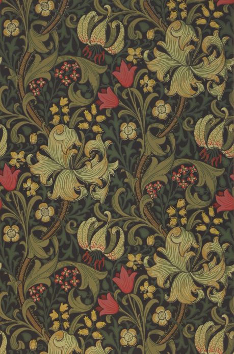 Wallpaper Wispa olive green | Wallpaper from the 70s