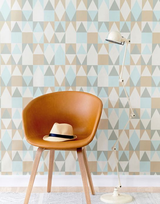 Turquoise Wallpaper Wallpaper Alice brown beige Room View