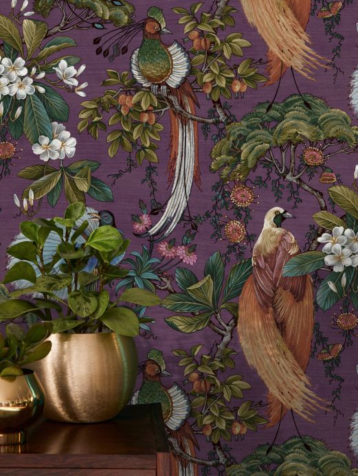 Animal Wallpaper Wallpaper Limosa crimson violet Room View