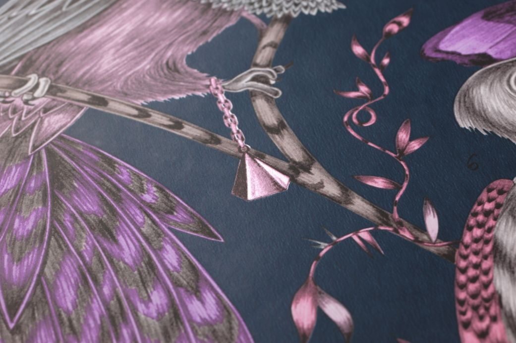 Schlafzimmer Tapeten Tapete Audubon Violett Detailansicht