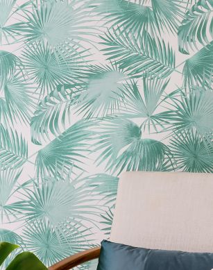 Wallpaper Konda mint turquoise Room View