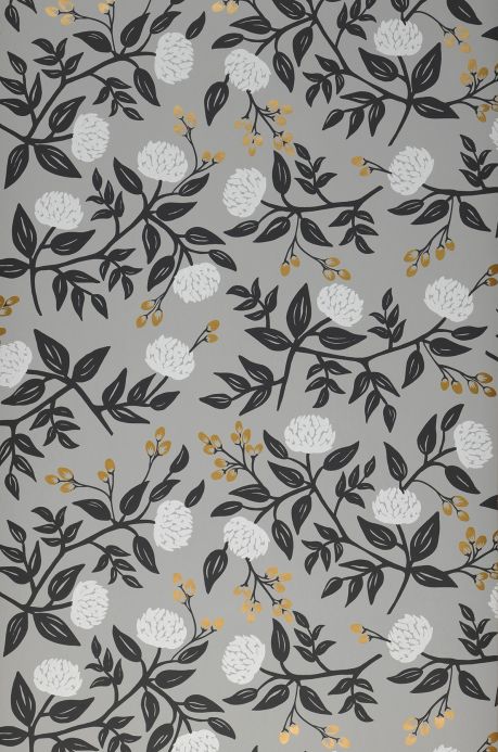 Floral Wallpaper Wallpaper Peonies light grey Roll Width