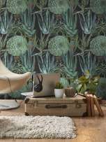 Wall mural Succulentus black | Wallpaper from the 70s