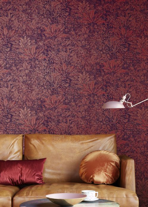 Red Wallpaper Wallpaper Tropicalia brown red Room View