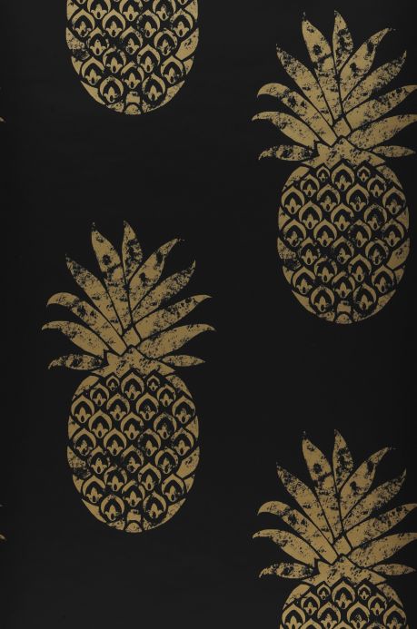 Fruit Wallpaper Wallpaper Ananas black Roll Width