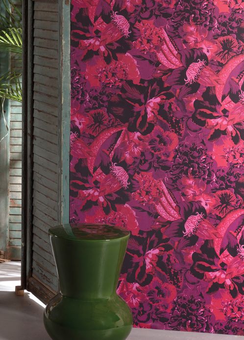 Botanical Wallpaper Wallpaper Silvam violet Room View
