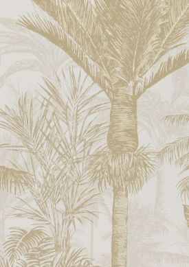 Desert Palms Hellgraubeige Muster