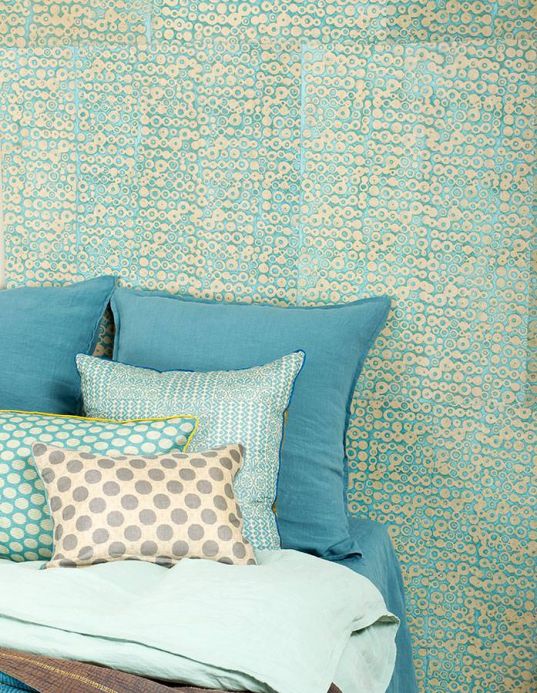 Paper-based Wallpaper Wallpaper Pelmo light blue Room View
