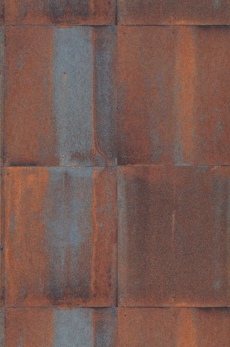 Papel de parede estilo industrial Papel de parede Runar marrom alaranjado Largura do rolo