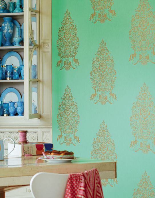 Archiv Wallpaper Sisan pastel green Room View