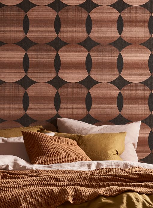 Geometric Wallpaper Wallpaper Kasavu copper shimmer Room View