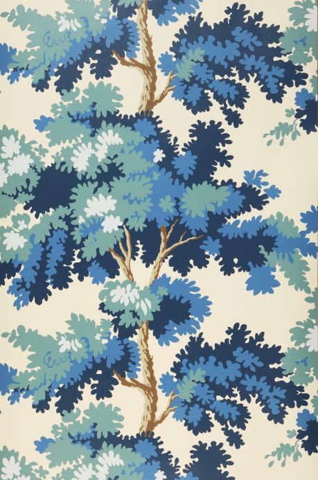 Papier peint de forêts et d’arbre Papier peint Raphael Trees turquoise pastel Largeur de lé