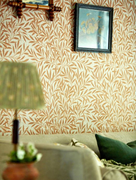 Papel pintado William Morris Papel pintado Herball beige Ver habitación