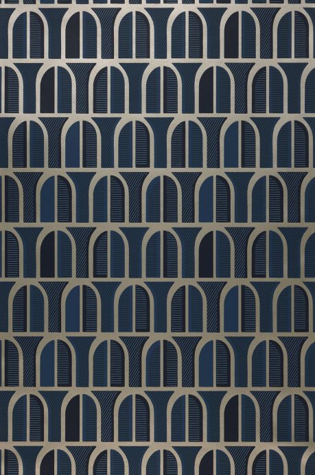 Archiv Wallpaper Vernazza shades of blue Roll Width