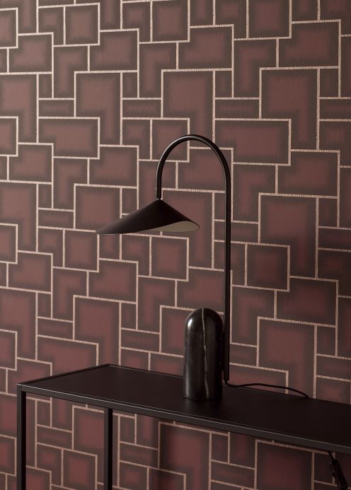 Geometric Wallpaper Wallpaper Adornado brown Room View
