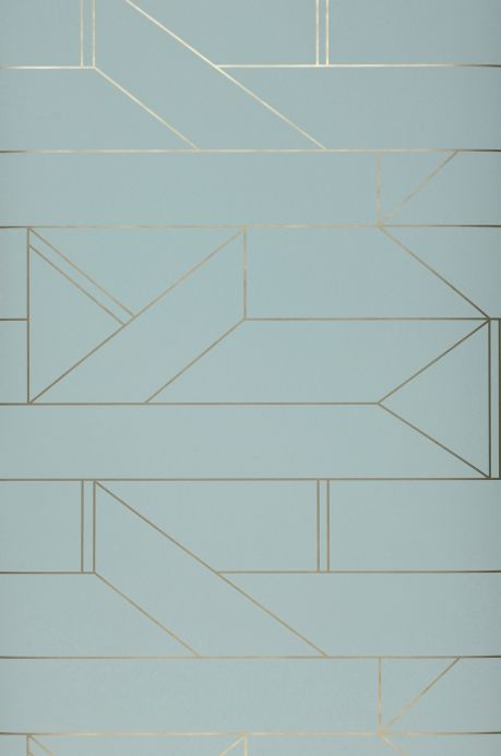 Geometric Wallpaper Wallpaper Elmi white blue Roll Width
