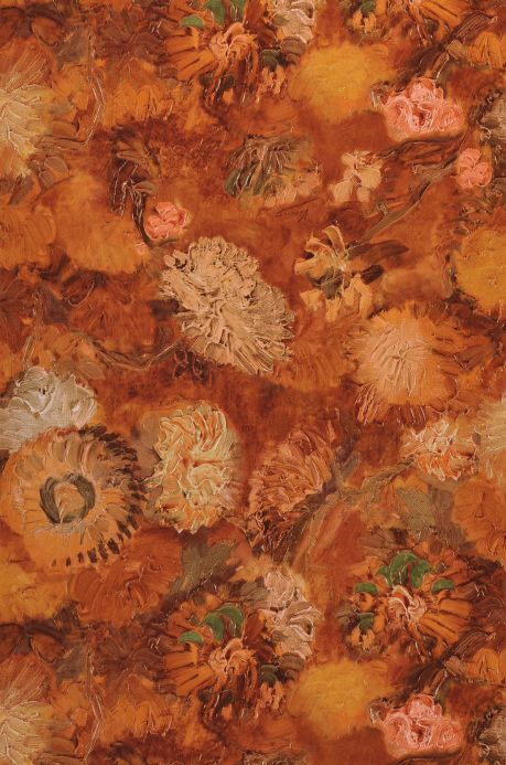 Floral Wallpaper Wallpaper VanGogh Peonies brown tones Roll Width