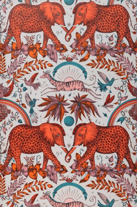 Papel pintado animales Papel pintado Zambezi naranja Ancho rollo
