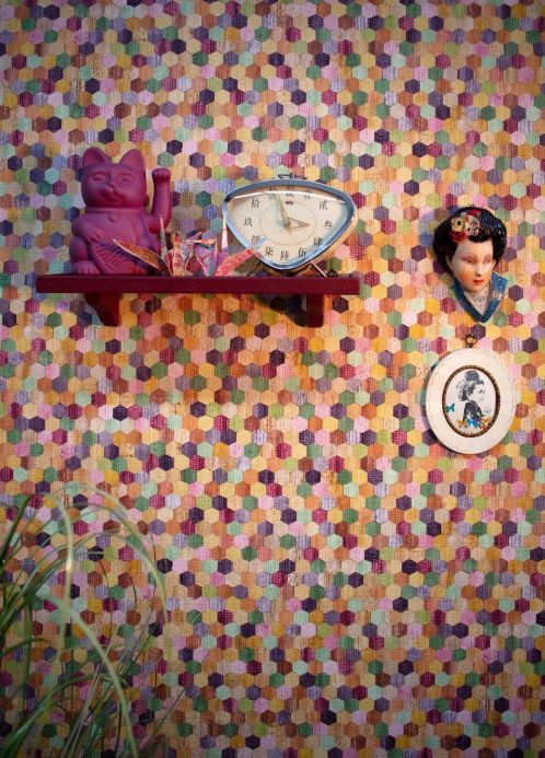 Papel pintado vintage Papel pintado Calaneo multicolor Ver habitación