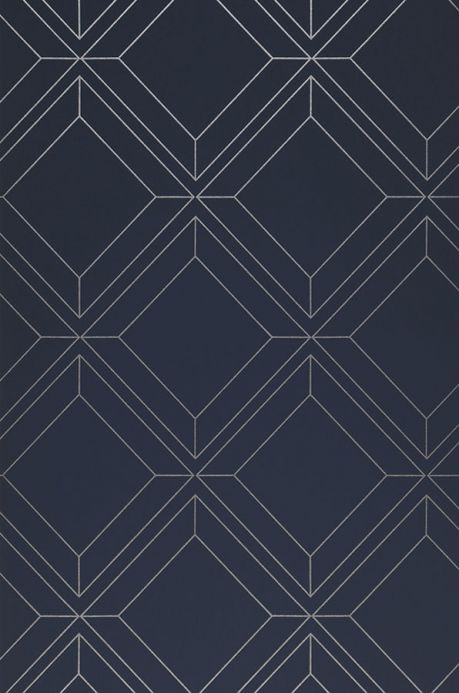 Geometric Wallpaper Wallpaper Malekid dark blue Roll Width