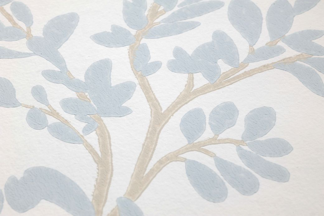 Papier peint de forêts et d’arbre Papier peint Olympia gris bleu clair Vue détail