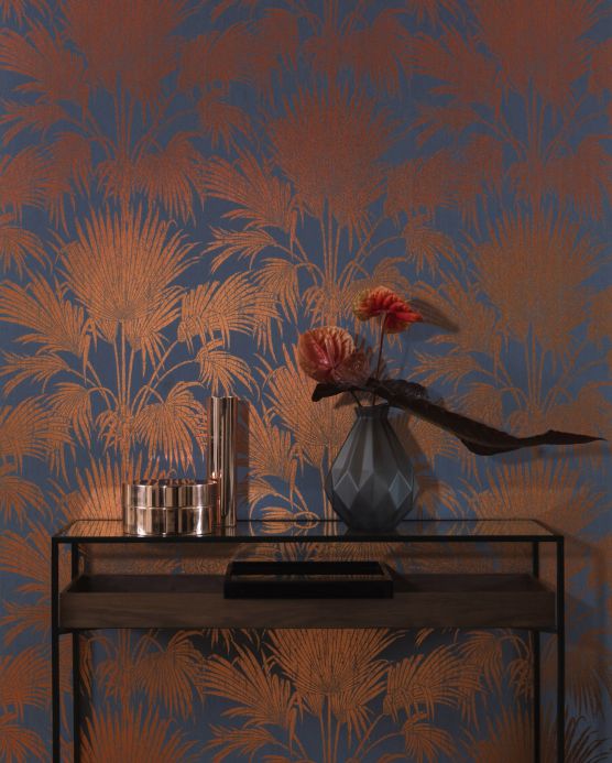 Brown Wallpaper Wallpaper Lorella copper shimmer Room View