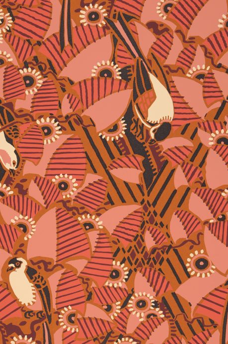 Bird Wallpaper Wallpaper Dorothy wine red A4 Detail