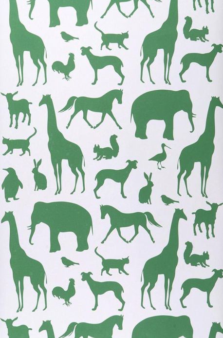 Archiv Papier peint Animal Farm vert Largeur de lé