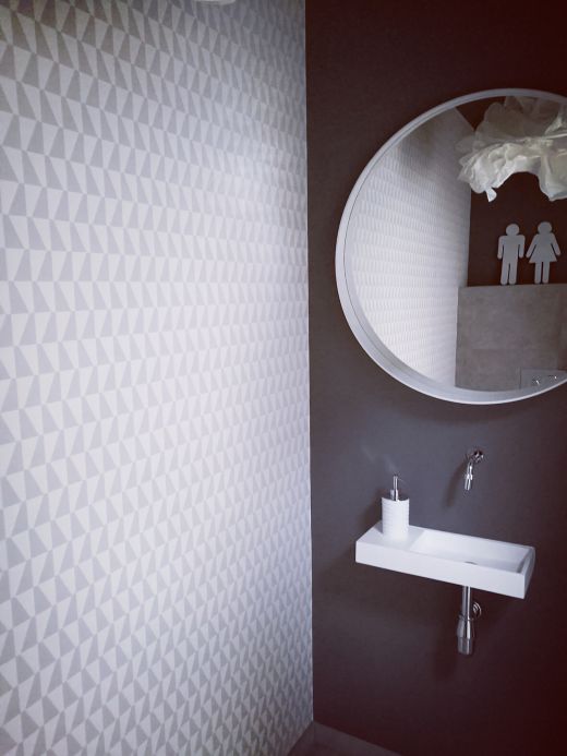 Geometric Wallpaper Wallpaper Balder light grey Room View