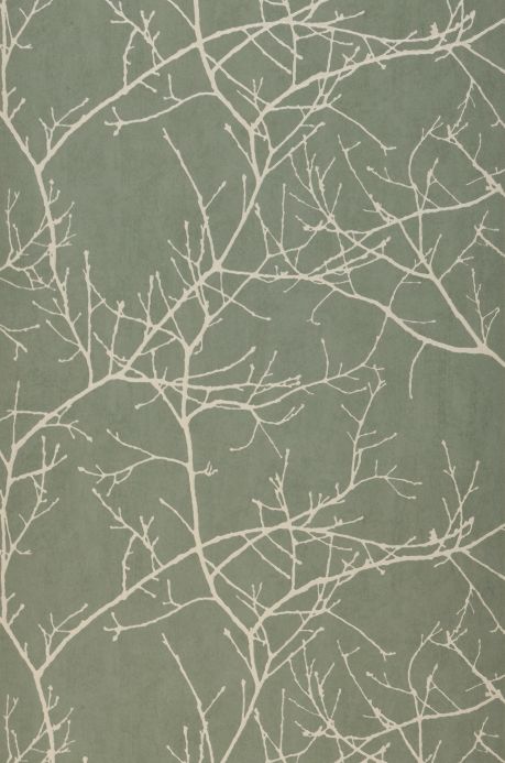 Papier peint de forêts et d’arbre Papier peint Kansai gris vert Largeur de lé