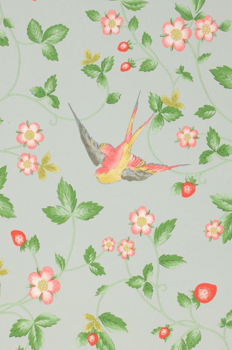 Bird Wallpaper Wallpaper Annabell mint grey A4 Detail
