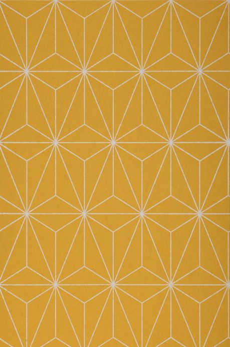 Papel de parede geométrico Papel de parede Morton amarelo ouro Largura do rolo