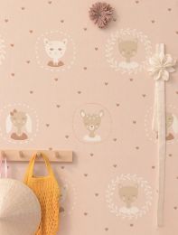 Wallpaper Hearts pale pink