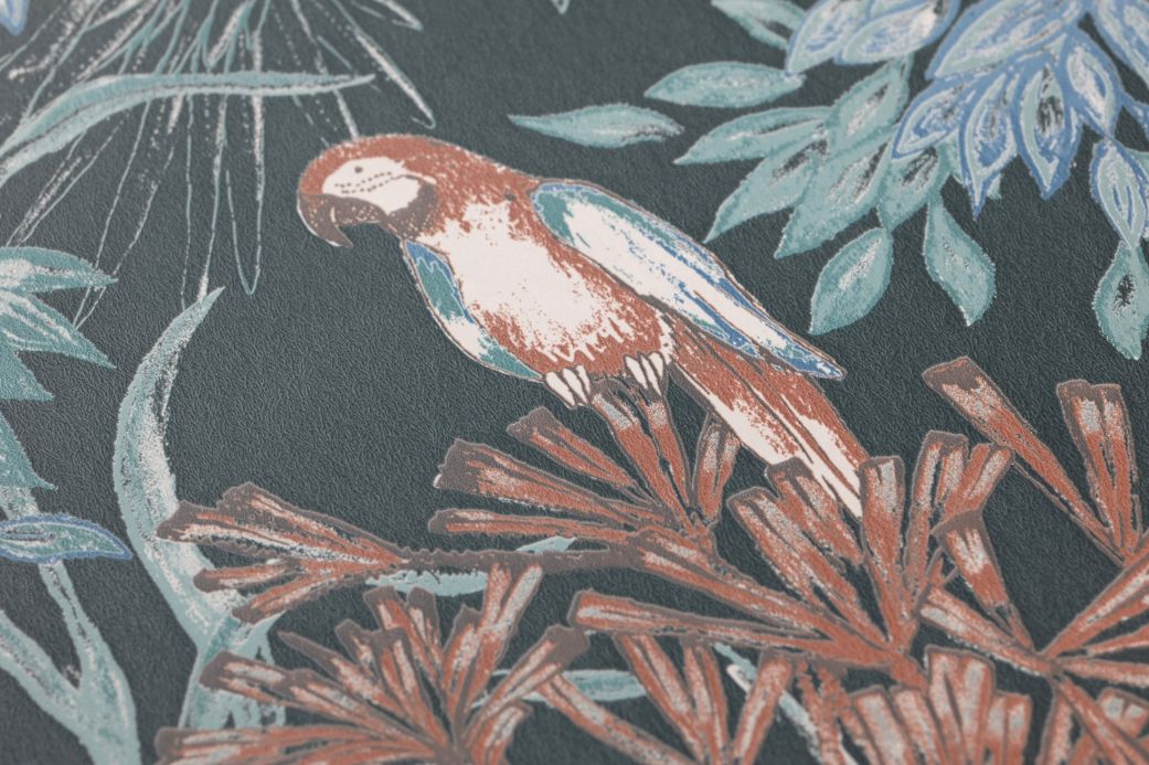 Bird Wallpaper Wallpaper Ipanema anthracite grey Detail View