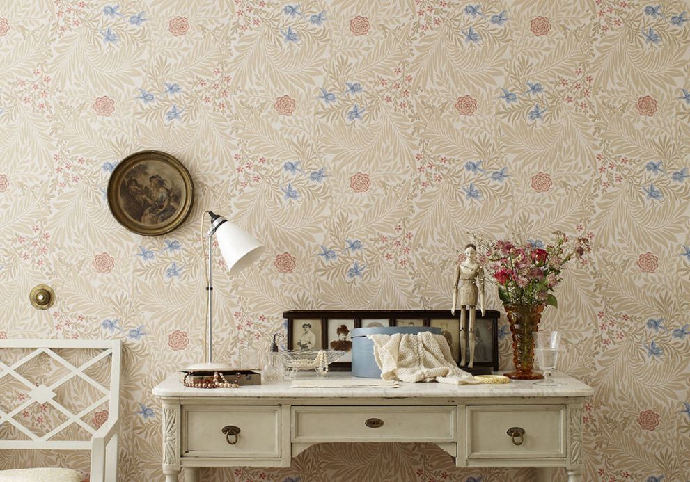 William Morris Wallpaper Wallpaper Kari beige Room View