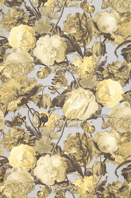 Floral Wallpaper Wallpaper Doriana pale yellow Roll Width