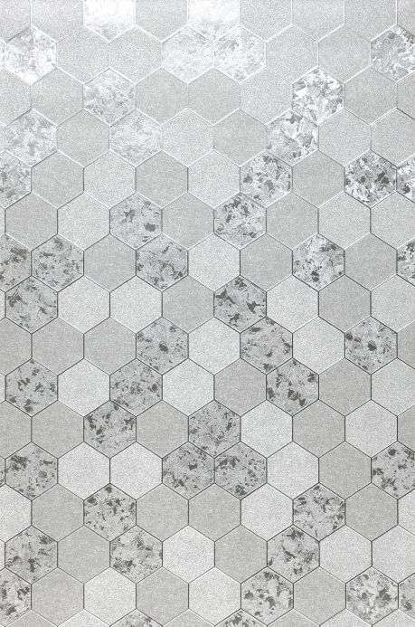 Geometric Wallpaper Wallpaper Hexagono silver Roll Width