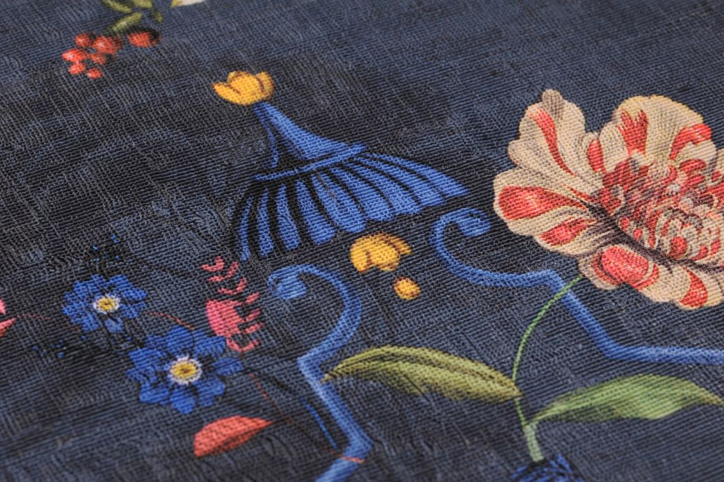 Chinesische Tapeten Tapete Kiowa Graublau Detailansicht