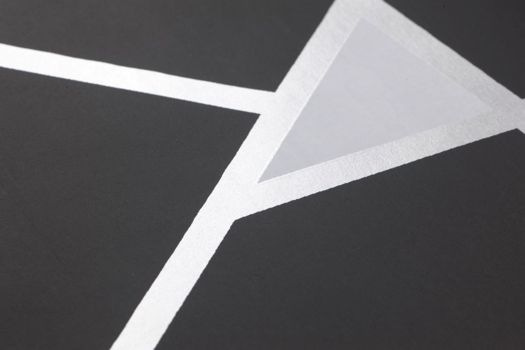 Carta da parati geometrica Carta da parati Sohar nero Visuale dettaglio