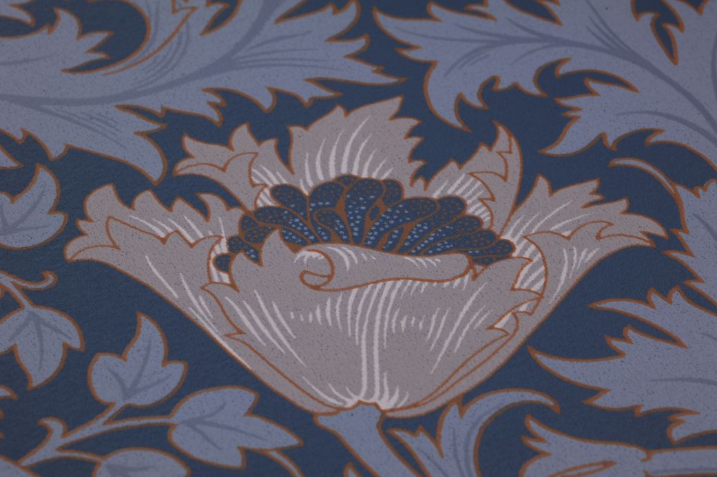 William Morris Tapeten Tapete Maledisan Graublau Detailansicht