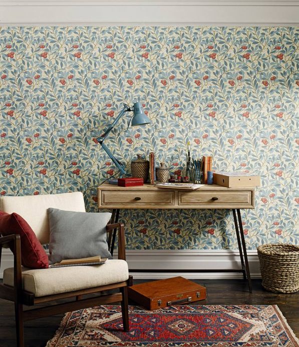 Eco-friendly Wallpaper Wallpaper Antonia pastel blue Room View