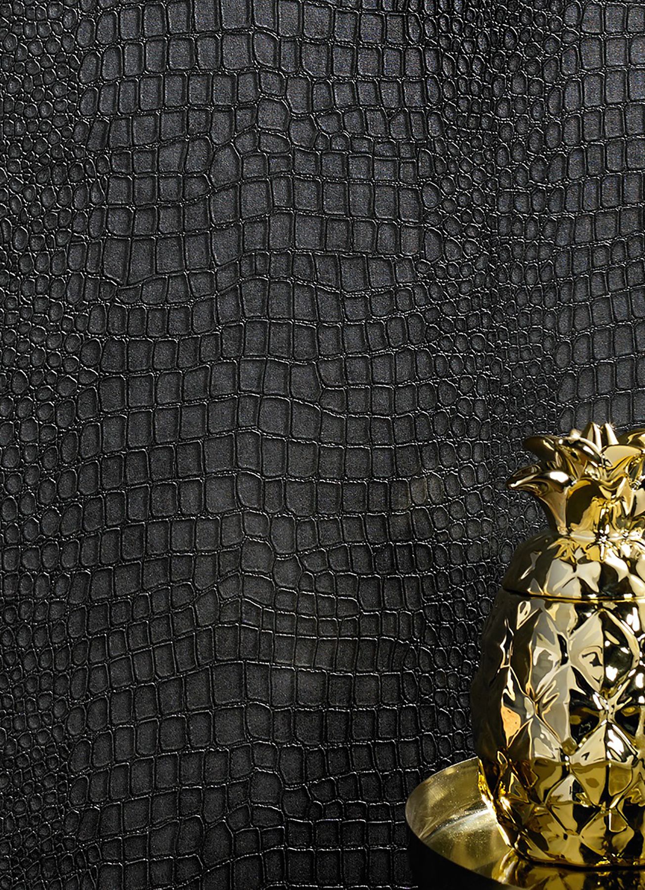 Ostrich Leather - Gold Wallcovering